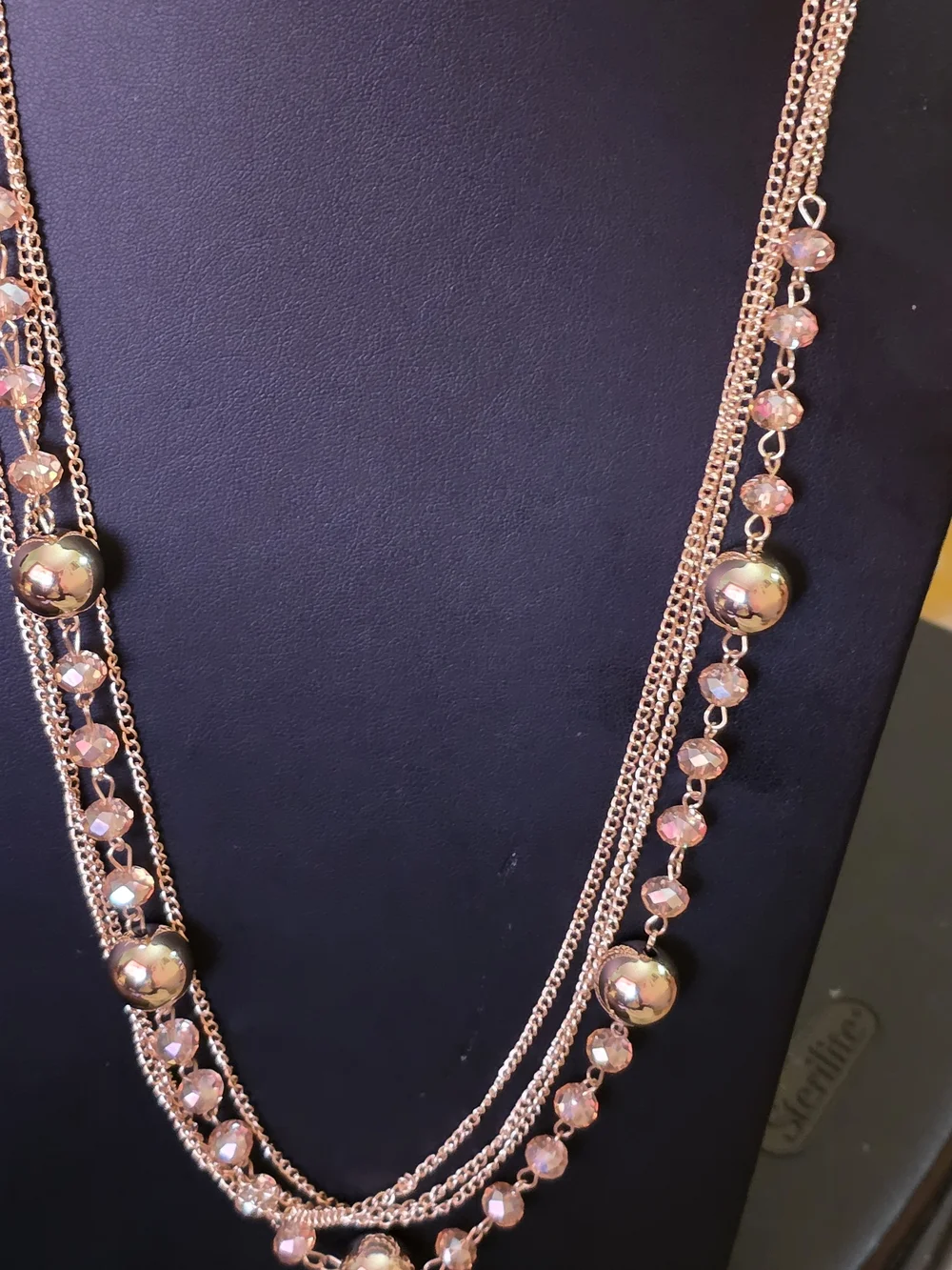 Rose Gold Multi-Strand Beaded Necklace